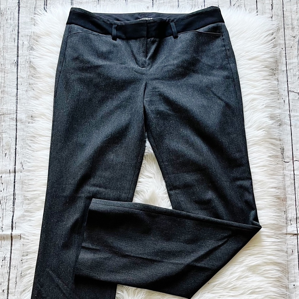 Express Editor Gray & Black Trim Trousers Women’s Size 8 Regular